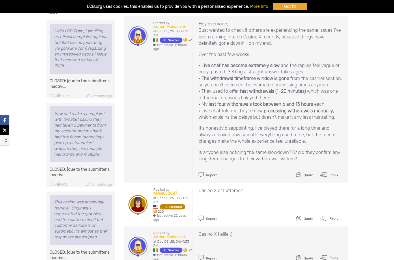 Captura contextual de comentarios de usuarios sobre el servicio de Casino X